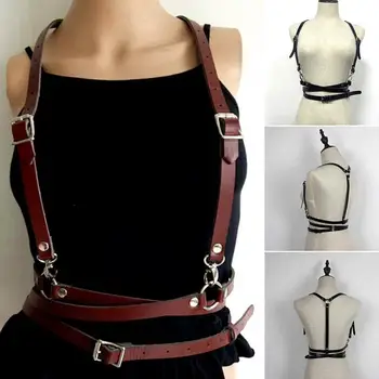 

Luxury Fashion Punk Belt 2019 Harajuku O-Ring Garters Faux Leather Body Bondage Cage Sculpting Harness Waist Belt Straps Belt