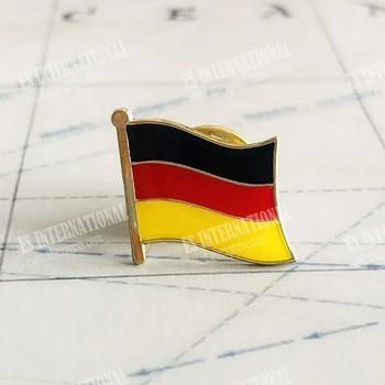 Germany National Flag Crystal Epoxy Metal Enamel Badge Brooch Collection Souvenir Gifts Lapel Pins Accessories Size1.6*1.9cm