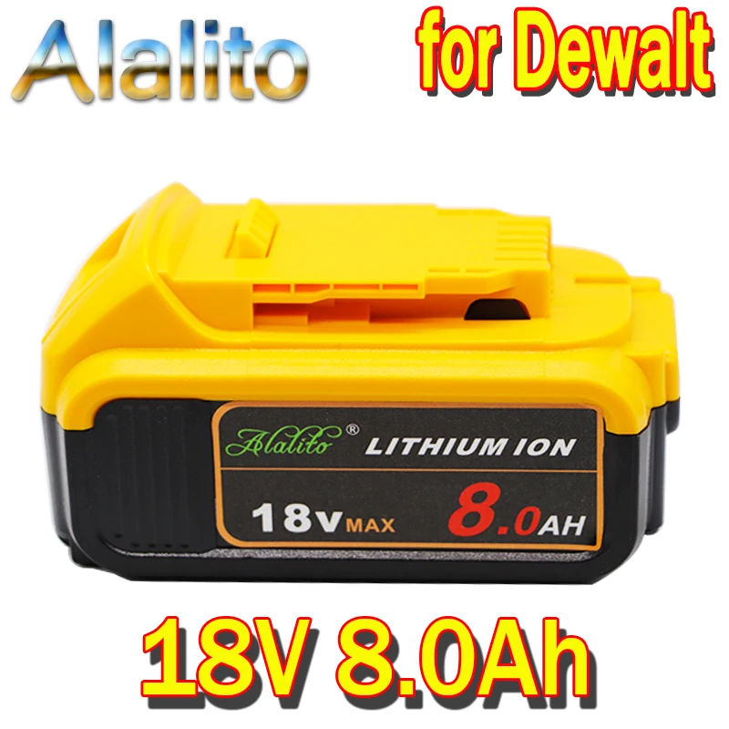Alalito 18 V 8.0Ah MAX XR батарея Электроинструмент Замена для DeWalt DCB184 DCB181 DCB182 DCB200 20V 5A вольт