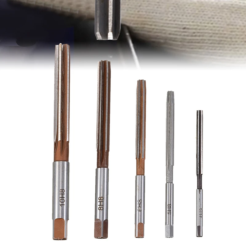 5pcs H8 Chucking Straight Shank Hand Reamers Set 6 Flutes 4mm/5mm/6mm