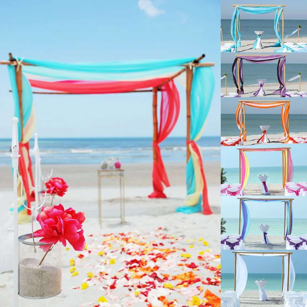 

1pcs 1.35Mx10M Wedding Decor Sheer Mirror Organza Roll Wedding Background Chair Sash Bow Table Runner Swag