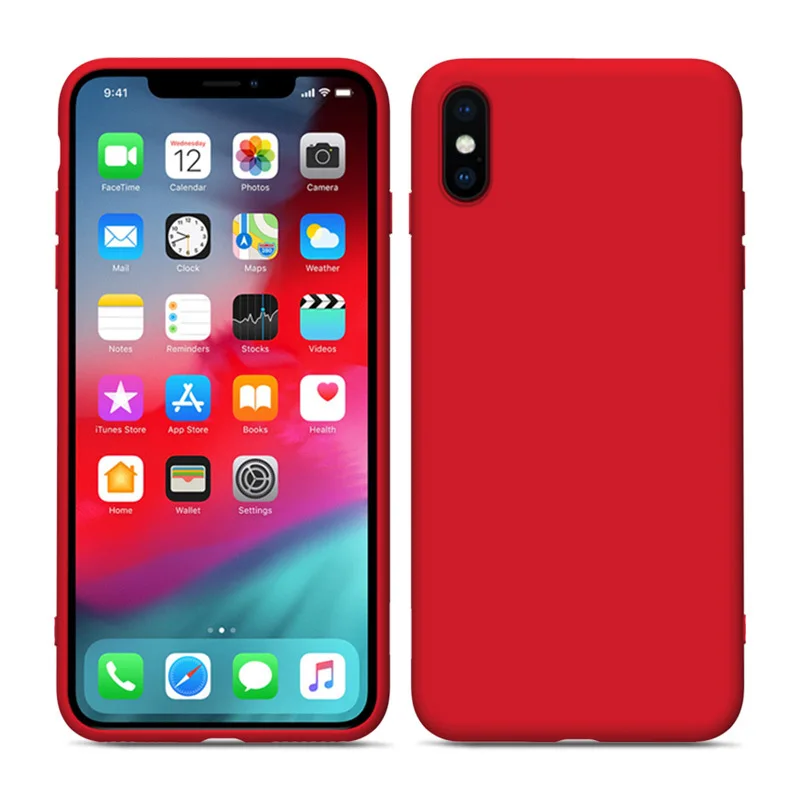 Официальный жидкий силиконовый чехол для iphone XR 6 6s 7 8 Plus Fundas для Apple xs максимальный чехол простой сплошной цвет