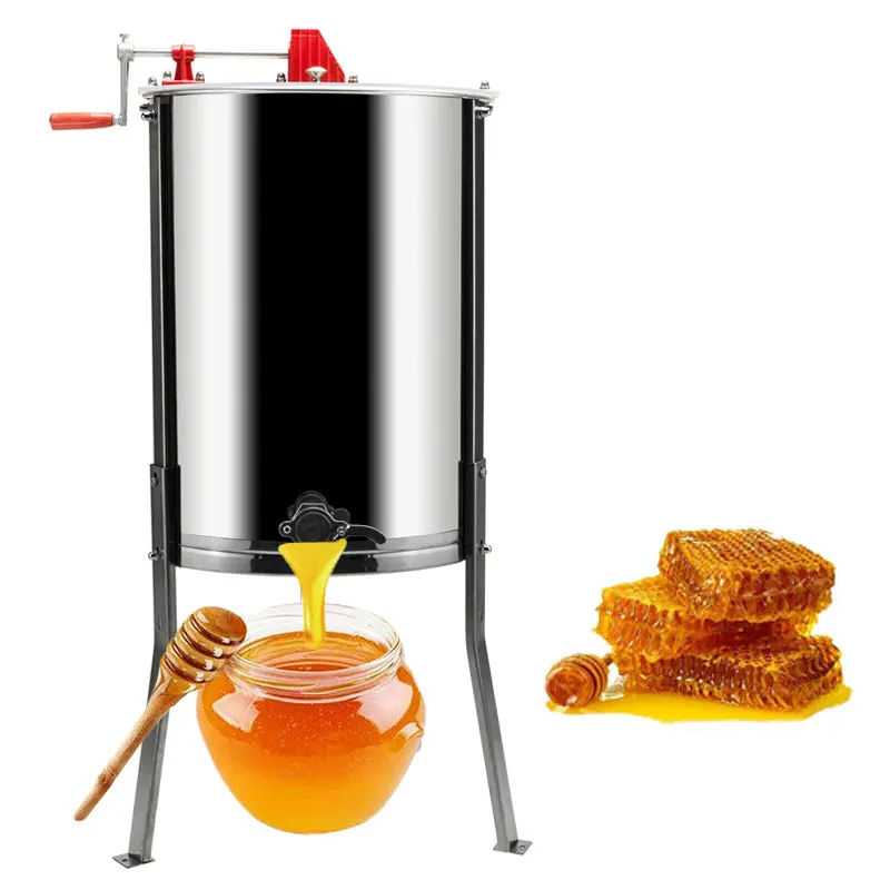 Нержавеющая сталь большой 4 центрифуга для откачки меда из рамок ручного пчеловодства оборудование Новое