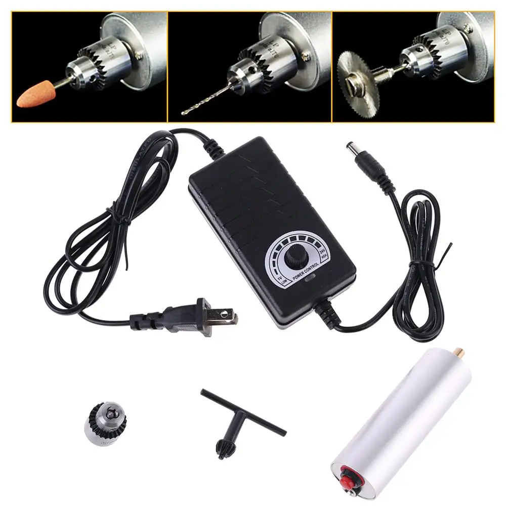 DC 3 V-24 V Мини электрическая ручная дрель роторный инструмент DIY 385 мотор w/24 V источник питания 07NOV