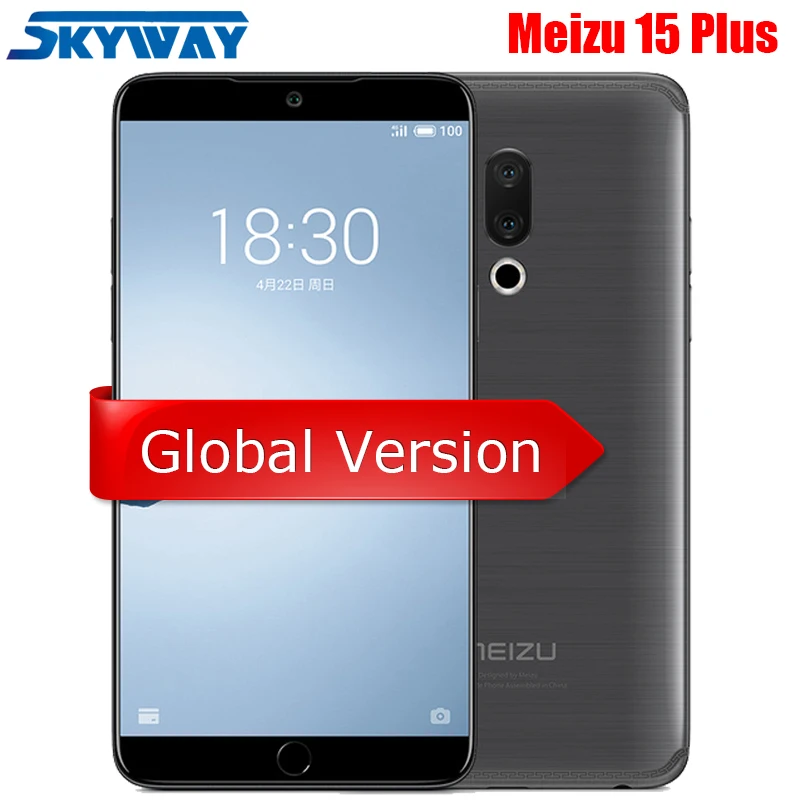Meizu 15 Plus, глобальная версия, 6 ГБ, 64 ГБ/128 ГБ, мобильный телефон Exynos 8895, четыре ядра, 5,95 дюймов, 2560x1440 P, экран, отпечаток пальца, ID, быстрое зарядное устройство
