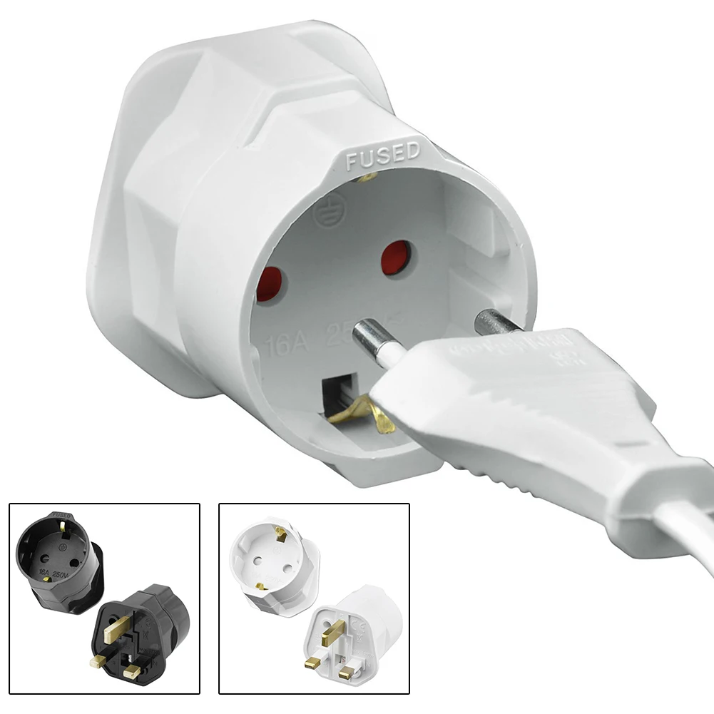 2PCS Compact Wall Travel Multifuctional Home Power Adapter Charger EU To UK Conversion Durable Universal Plug Socket Office