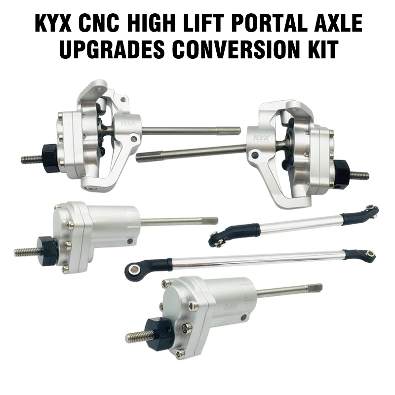 KYX CNC высокий подъем портальный мост обновления конверсионный комплект для осевой SCX10 II Серебряный аллюминевый Собранный портальный конверсионная модель часть