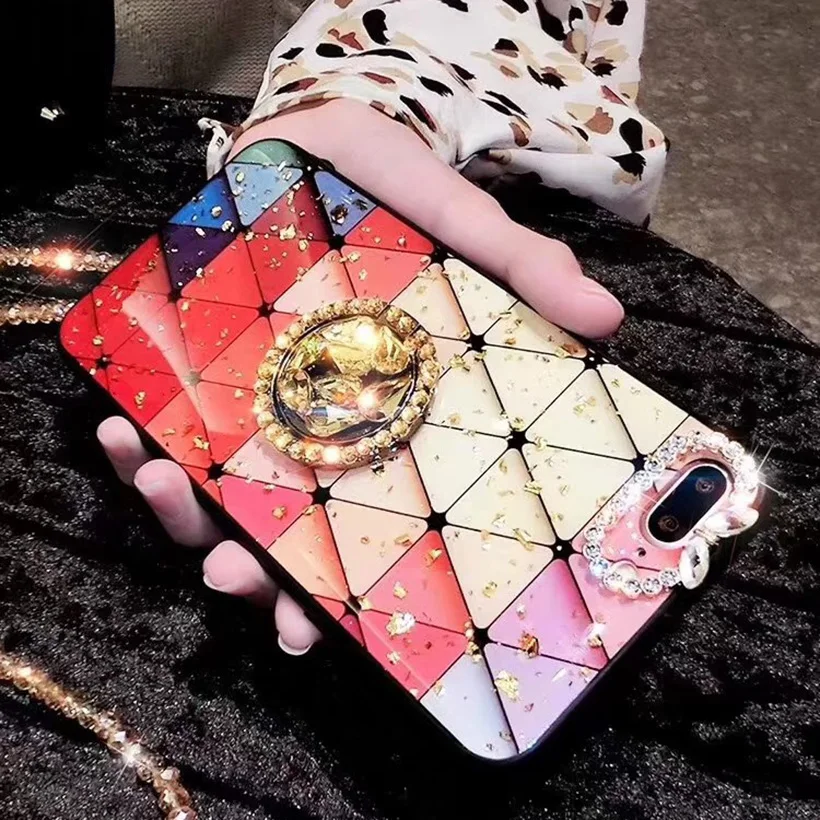 Сделай Сам стойка чехол для Oppo Рено 10X Z K1 R15X A7 A5S A5 A3S A3 A83 A1 A79 A77 F5 A73 A59 F1S A57 A39 F1A A37 A33 блеск Чехол - Цвет: Jihe Case-Holder