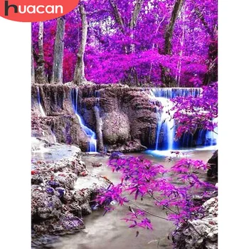 

HUACAN Diamond Painting Waterfall Scenery Embroidery Natural Landscape Mosaic Wall Stickers Home Decor