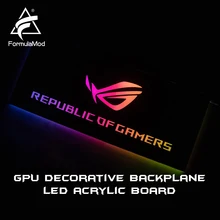 Formulamod fm-db, placa traseira decorativa gpu, com iluminação de 5v 3pin led backplane acrílico, pode sincronizar à placa-mãe