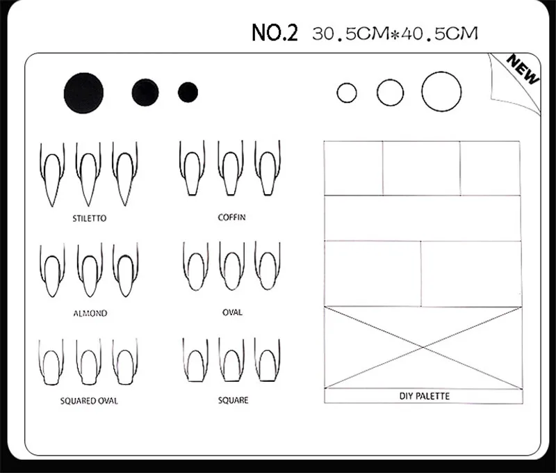 1 лист силиконовой шаблоны для дизайна ногтей коврик для стемпинга 40,5 см* 30,5 см Складная моющаяся губка инструмент для маникюра, 3 модель на выбор - Цвет: NO.2