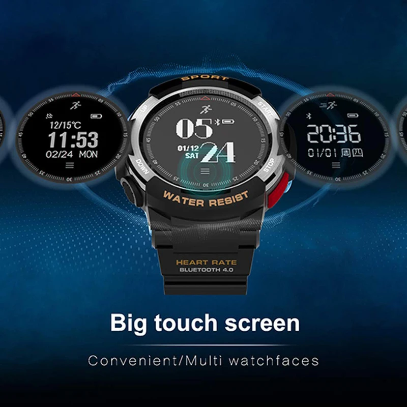 № 1 F6 Smartwatch IP68 Водонепроницаемый Bluetooth 4,0 динамический монитор сердечного ритма умные часы для Android Apple Smart Phone