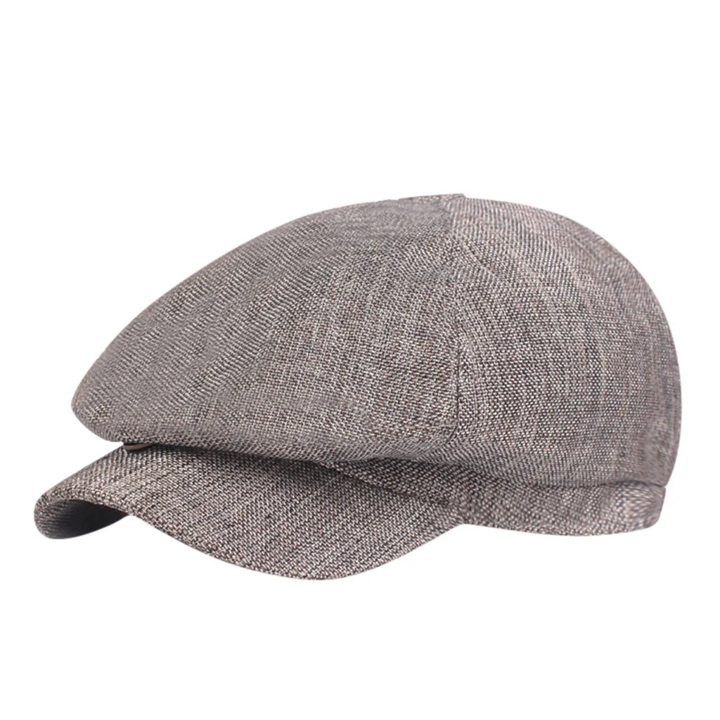 Шляпа винтажная Мужская и женская зимняя твердая шляпа темно-серый берет корейского художника берет продавца газет 19Aug6 P30
