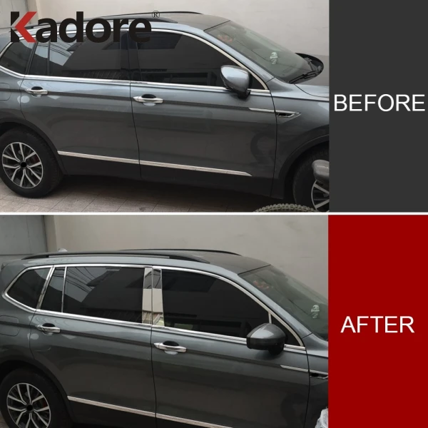 Для Volkswagen Tiguan 2017 2018 2019 нержавеющая сталь автомобильная дверь окно рамка