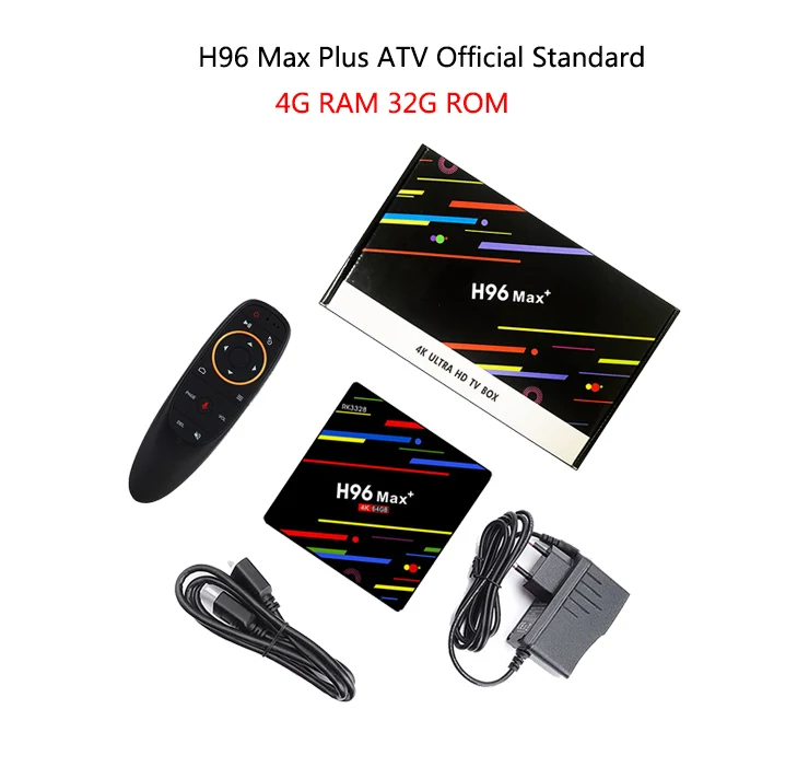 ATV 4G 32G H96 Max Plus tv Box 2,4G/5G Wifi Android 9,0 RK3328 четырехъядерный BT 4,0 Google Play Smart tv USB3.0 H.265 4K Youtube Netflix - Цвет: ATV 4G 32G