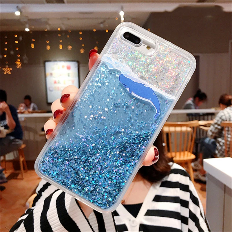 Милый Жидкий чехол с изображением дельфина акулы для Xiao mi Red mi Note7 6 5 Pro 6A 7 5 Plus Y3 mi 9 SE A1 5X 6X A2 8 lite mi x 2 2S