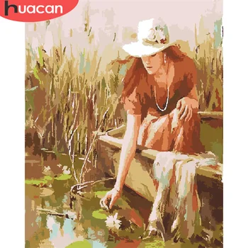 

HUACAN DIY Pictures By Number Girl Kits Drawing On Canvas Painting By Numbers Figure Hand Painted Paintings Art Gift Home Decor