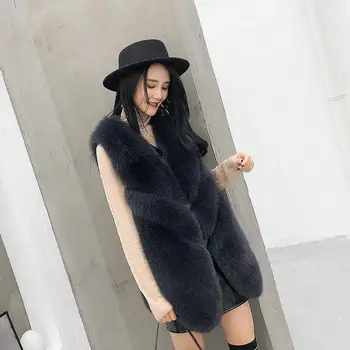 

Fox Fur Grass Vest Female 2019 New Whole Skin Imported Korean Version Of The Thin Coat In The Long Vest Winter