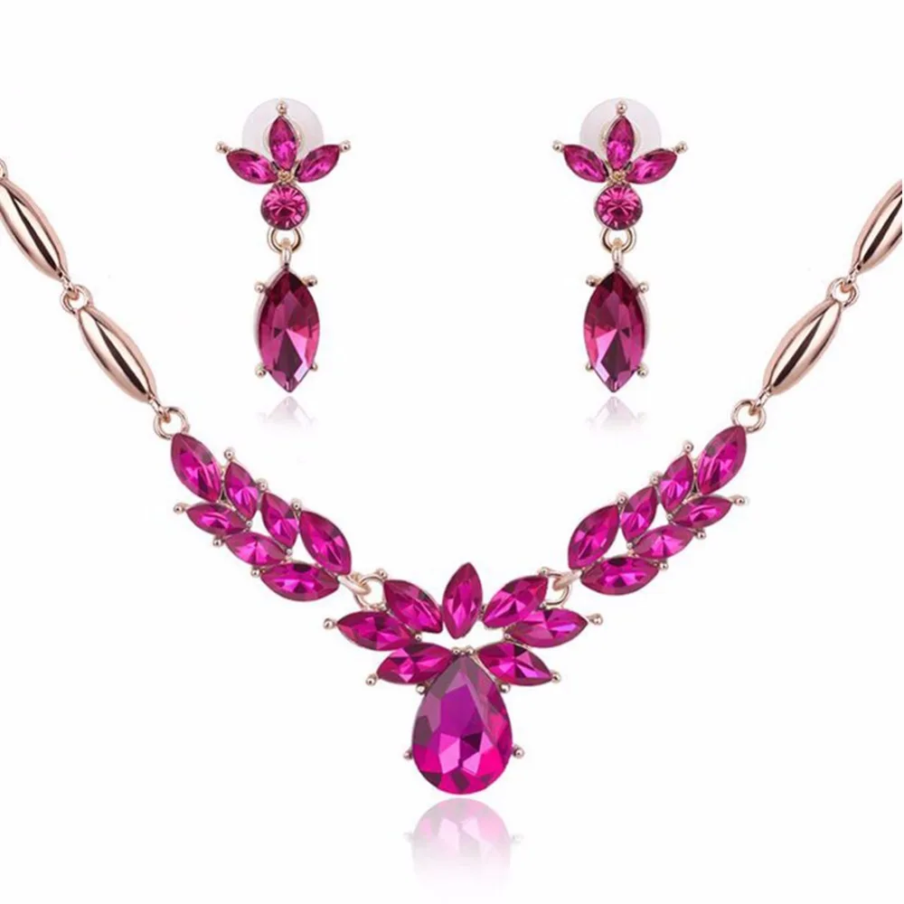 Веер Rhineston модные дубайские Золотые Ювелирные наборы для женщин Имитация Бохо Африканское ожерелье серьги ювелирный набор Schmuck