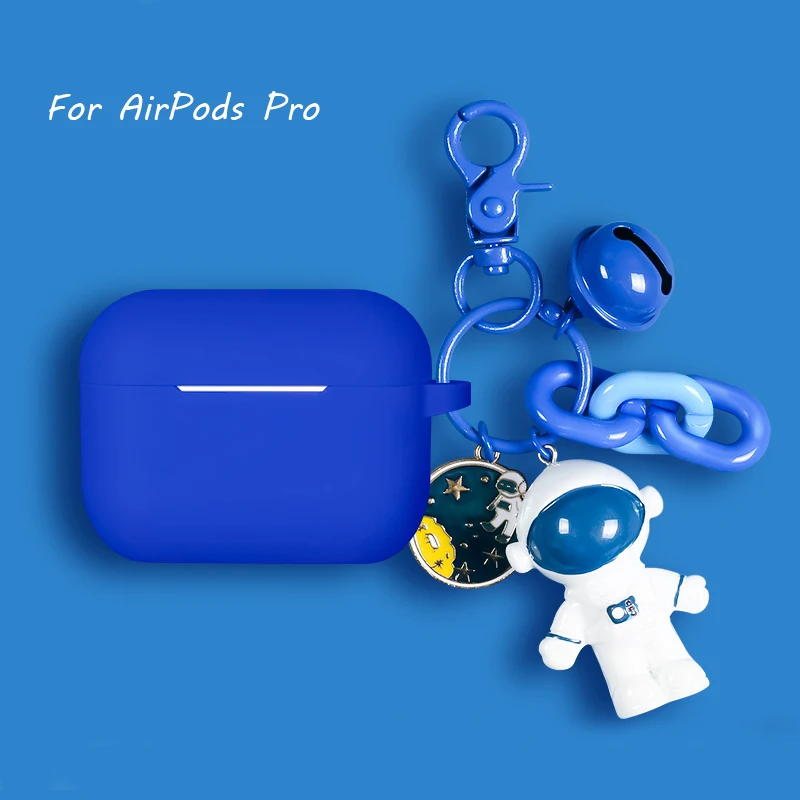 Мультфильм кукла космонавт силиконовый Bluetooth чехол для наушников для Apple AirPods Pro Ультра-тонкий милый защитный чехол для зарядного устройства - Цвет: Doll Blue Pro