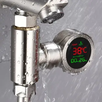 

LED Water Shower Thermometer Self-Generating Electricity Bath Temperature Meter