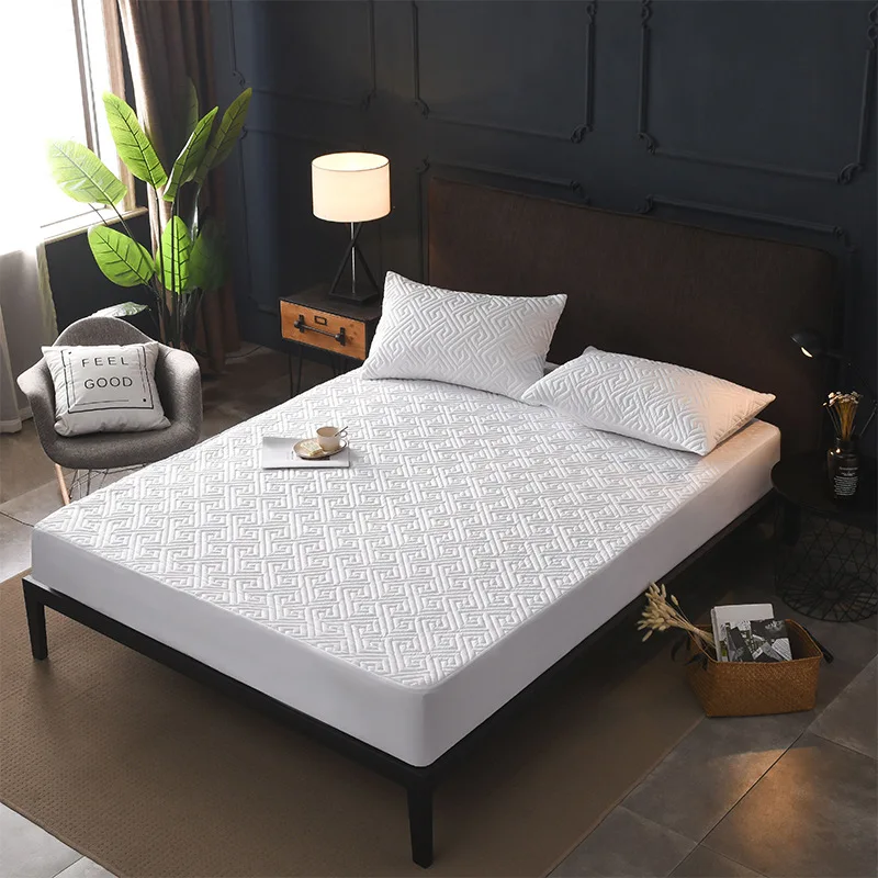 

Jacquard Cotton All Inclusive Cover Detachable Anti-Mite Mattress Bed Padded Quilted Bed Mattress Cover Non-Slip Dust Soft Pad