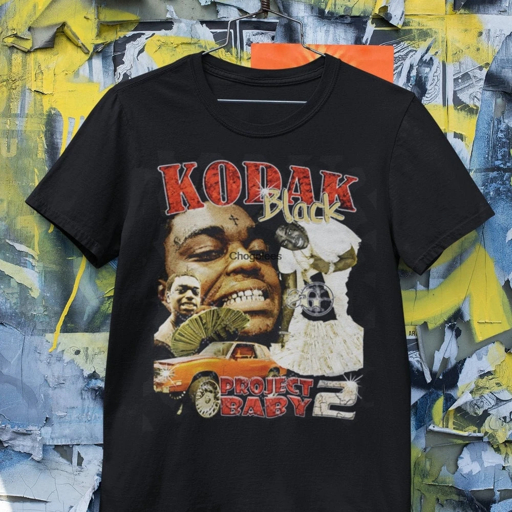 Винтаж Kodak черная рубашка проект Детские 2 Raptee в стиле хип-хоп рэп на вкус и цвет