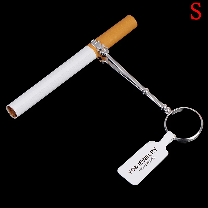 Silver S Металлическая тонкая Толстая подставка для курения, держатель для сигарет, рок-кольцо для мужчин и женщин, зажим для рук, аксессуары для курения, портативный подарочный набор - Цвет: Silver S
