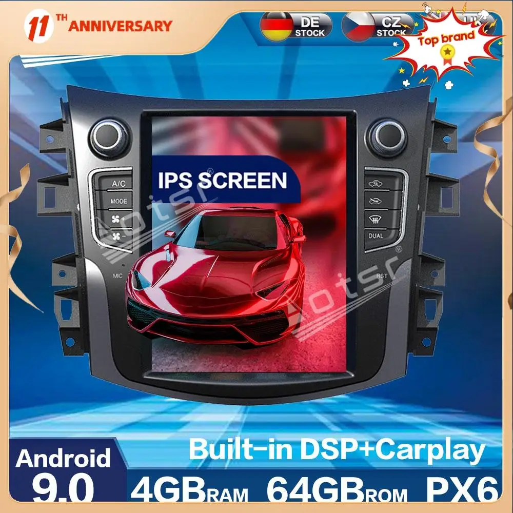 

Aotsr 10.4 inch Vertical Tesla PX6 Android 9.0 RAM RAM 4G CARPLAY Car Radio Player For NISSAN NP300 Nava Car GPS Navigation DSP