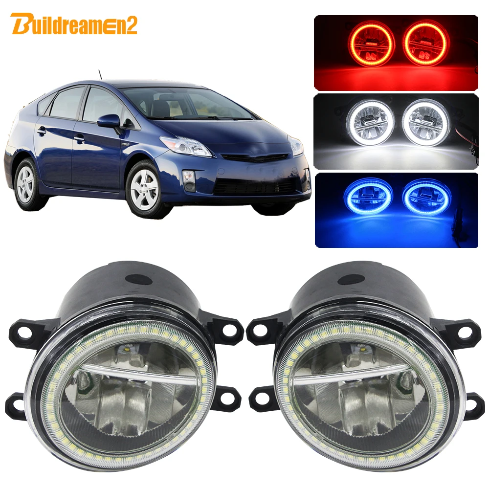 

Buildreamen2 2 Pieces Car 4000LM LED Bulb Front Fog Light Angel Eye DRL H11 12V For Toyota Prius 2009 2010 2011 2012