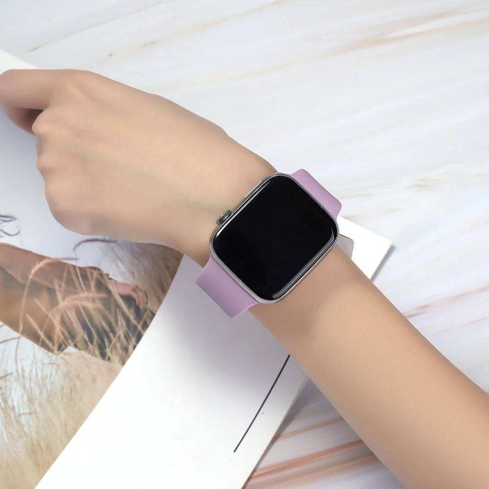 Soft Rubber Sport Band For Apple Watch SE 44mm 40mm Buckle Strap on Smart iWatch Correa Watchband Bracelet Series 65432 42mm38mm