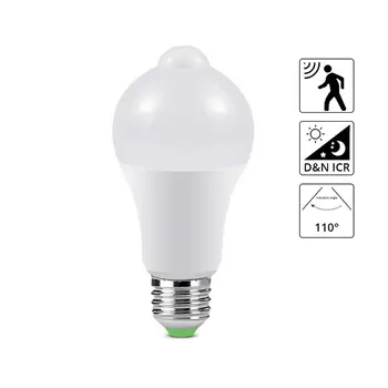 

LED Night light Bulb E27 12W 15W 18W 20W Smart PIR Motion Sensor lamp AC110V-220V For Stair Toilet Porch Garage Balcony Bathroom