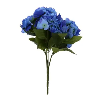 

Artificial Hydrangea 5 Flower Heads Bouquet Wedding Garden Party Bridal Decor Dark Blue
