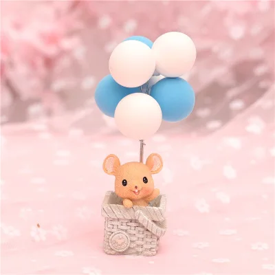 Милый воздушный шар с изображением мыши миниатюрный Сказочный Сад фигурки автомобильные аксессуары для украшения торта: 8*10,5 см - Цвет: 2
