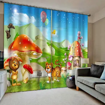 

Bedroom 3D Window Curtain Luxury living room decorate Cortina cartoon curtains kids curtain