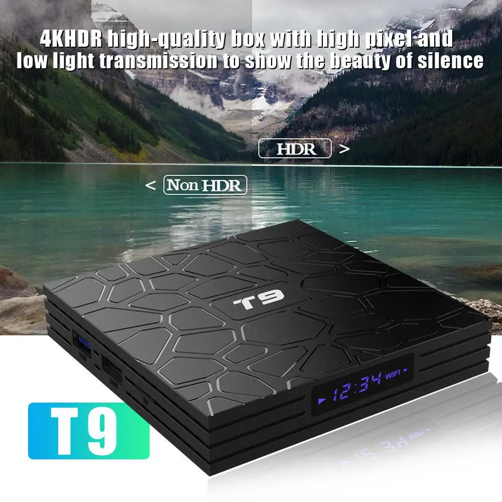 Yiwa T9 Android 8,1 4+ 32GB RK3328 Smart tv Box 2,4G wifi 4K BT медиаплеер