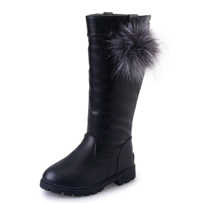 

Girls Knee-high Boots Princess Children's Tall Boots PU Leather Waterproof Warm Children High Botas Kids Shoes For 3-12 years