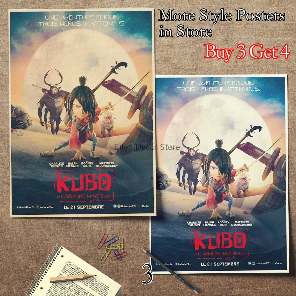 NEW KUBO AND THE TWO 2 STRINGS FILM MOVIE ART PRINT PREMIUM POSTER