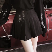 Новая высокая талия бандажная модная плиссированная юбка трапециевидной формы женские короткие мини женские юбки в консервативном стиле