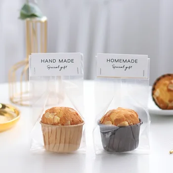 

50pcs Packaging Gift Bag Sticker Candy Dragee Box Chocolate Cake Box Clear PVC Cake Bag for CandySoapCookieCupcake