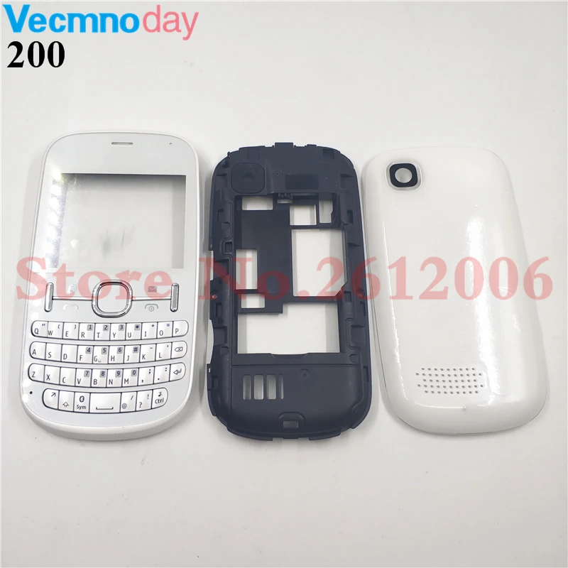 Полный корпус для Nokia 200 чехол-накладка+ средняя+ задняя крышка+ английская клавиатура
