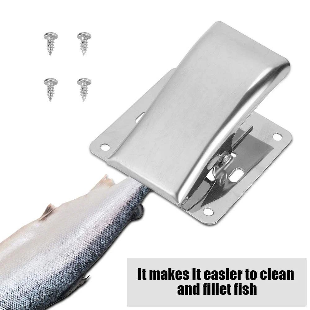 Stainless Steel Fillet Clamp Deep-jaw Fish Tail Clip With Mounting Base Fillet 