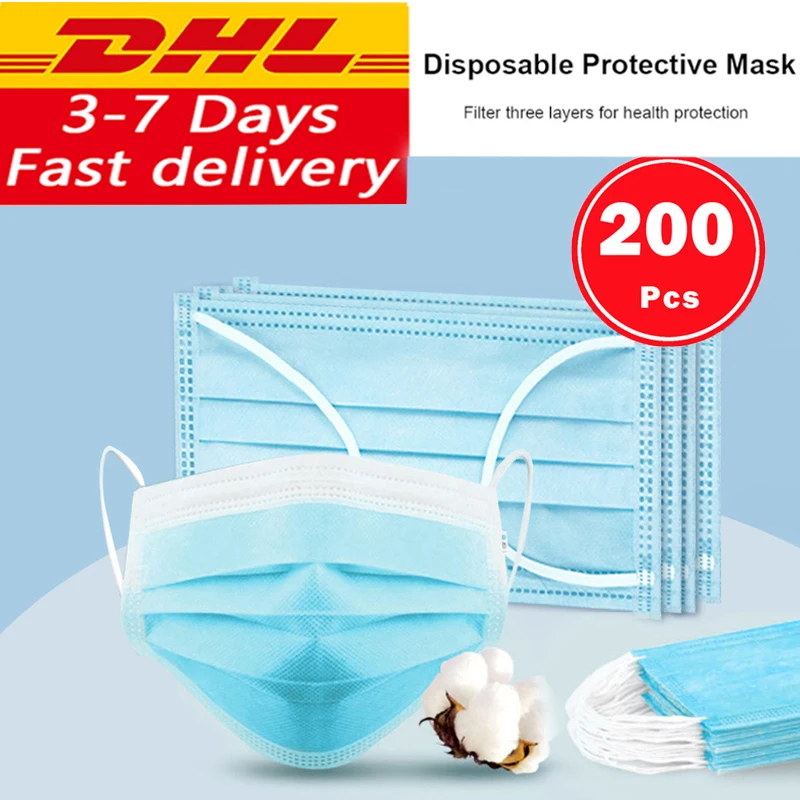 

DROPSHIPPING Disposable Anti dust mask mouth Blue Face Mask Dust Protection Masks Elastic Ear Loop Dust-Proof Filter Safety