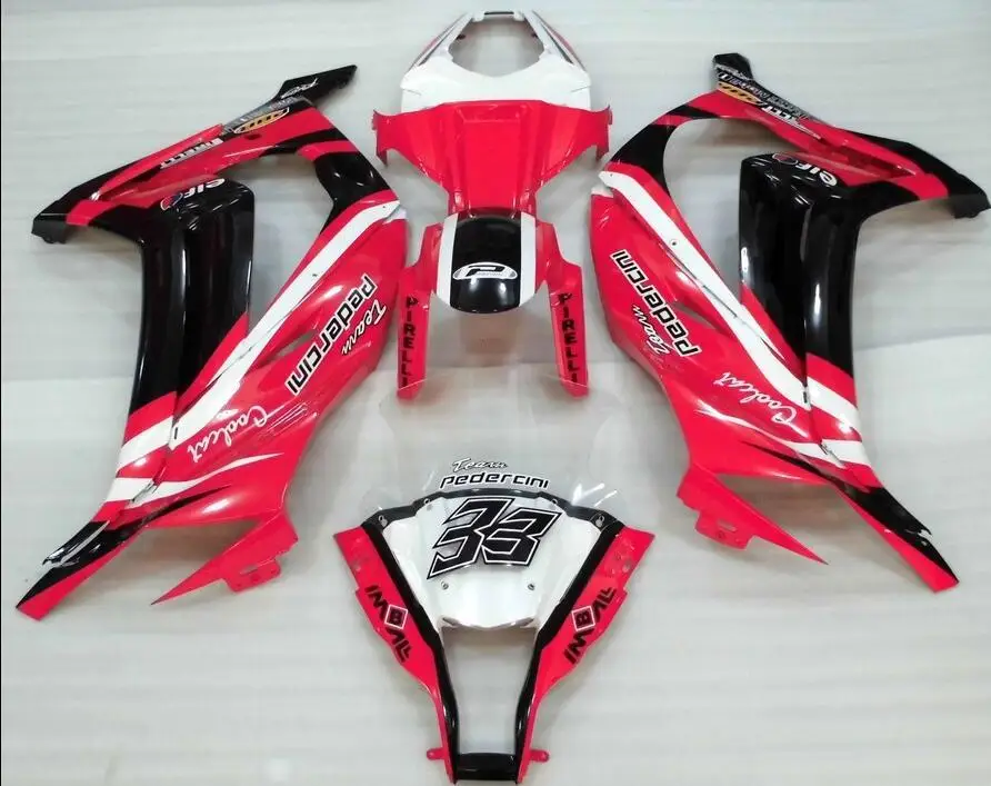 Литьевая форма) ABS полный комплект обтекателя подходит для Kawasaki Ninja ZX-10R ZX10R 2011- 11 12 13 14 15 Обтекатели набор красный черный 33