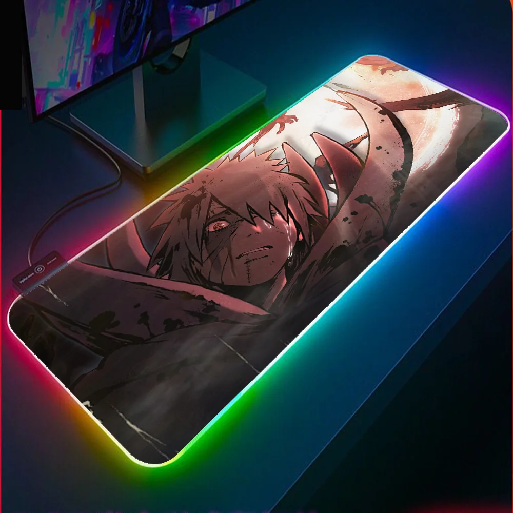

XGZ Anime Naruto Mouse Pad RGB Mousepad XxL Gamer MousePad Laptop Game Console LED Backlight Pad Wireless Charging Mouse Pad Mat