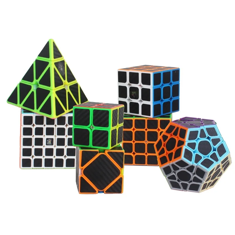 YUXIN наклейка из углеродного волокна 2x2x2 3x3x3 4x4x4 5*5*5 Megaminx Skew Пирамида волшебный куб головоломка на Скорость Куб обучающий игрушки