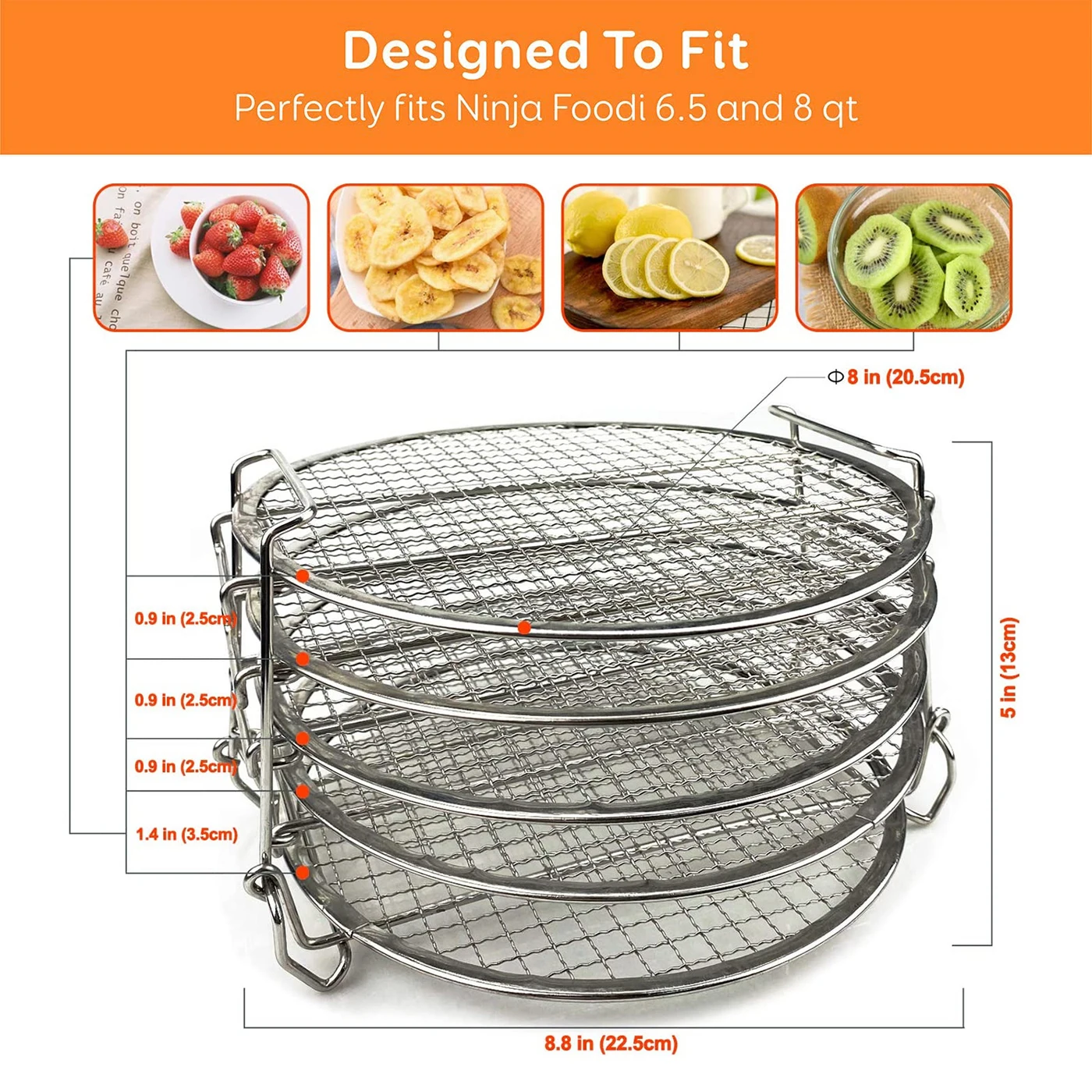 Goldlion Dehydrator Rack Stainless Steel Stand Accessories Compatible with  Ninja Foodi Pressure Cooker and Air Fryer 6.5 and 8 Quart, Instant Pot Air
