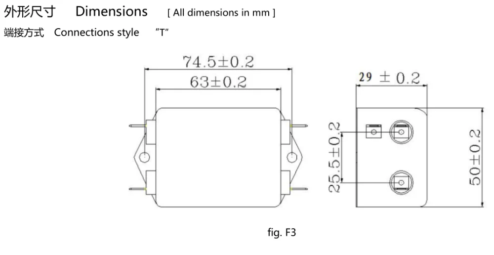 Вставка подключения однофазного переменного тока 220V армейского образца EMI очистки CW4-3A/6A/10A/20A/30A-T Мощность фильтр
