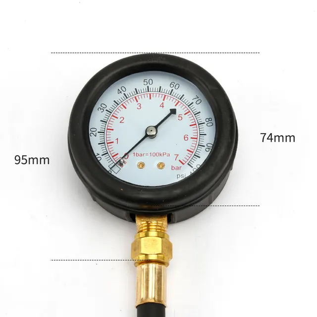9Pcs Üzemanyag -Befecskendező Szivattyú Befecskendező Tesztelő Készlet 0 ~ 140Psi Autó -Nyomásmérő Teherautók Diagnosztikai Eszközök - Image 3