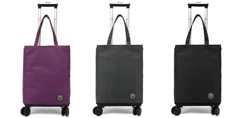 Sac de courses à roulettes pliable avec compartiment isotherme_voghion.com